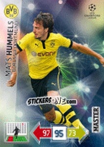Sticker Mats Hummels - UEFA Champions League 2012-2013. Adrenalyn XL n. 332 - Panini