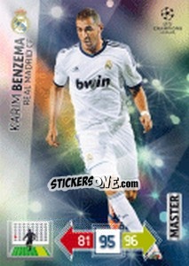 Sticker Karim Benzema - UEFA Champions League 2012-2013. Adrenalyn XL n. 344 - Panini