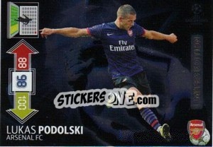 Figurina Lukas Podolski - UEFA Champions League 2012-2013. Adrenalyn XL - Panini