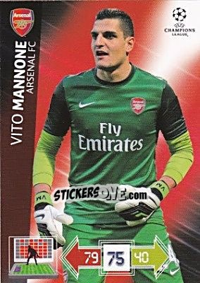 Sticker Vito Mannone - UEFA Champions League 2012-2013. Adrenalyn XL - Panini