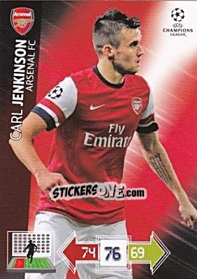 Sticker Carl Jenkinson - UEFA Champions League 2012-2013. Adrenalyn XL n. U3 - Panini