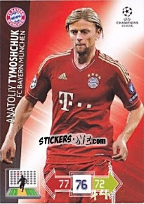 Sticker Anatoliy Tymoshchuk - UEFA Champions League 2012-2013. Adrenalyn XL n. U16 - Panini