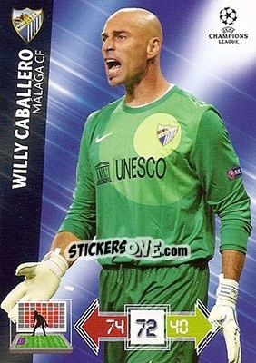 Sticker Willy Caballero - UEFA Champions League 2012-2013. Adrenalyn XL - Panini