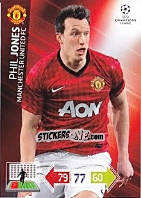 Sticker Phil Jones - UEFA Champions League 2012-2013. Adrenalyn XL n. U70 - Panini