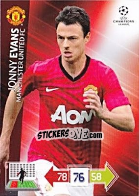 Sticker Jonny Evans - UEFA Champions League 2012-2013. Adrenalyn XL - Panini