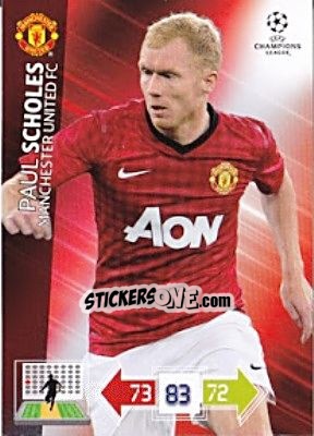 Sticker Paul Scholes - UEFA Champions League 2012-2013. Adrenalyn XL n. U74 - Panini