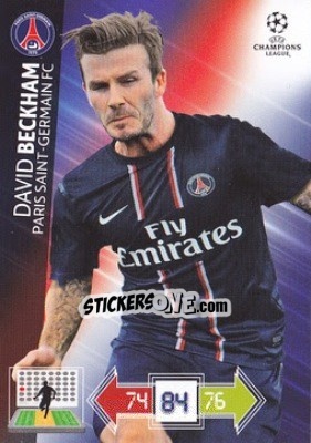 Figurina David Beckham - UEFA Champions League 2012-2013. Adrenalyn XL - Panini
