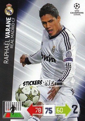Sticker Raphaël Varane - UEFA Champions League 2012-2013. Adrenalyn XL - Panini
