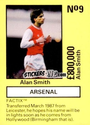 Sticker Alan Smith - Emlyn Hughes' Team Tactix 1987
 - BOSS LEISURE
