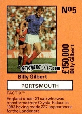 Sticker Billy Gilbert - Emlyn Hughes' Team Tactix 1987
 n. P5 - BOSS LEISURE
