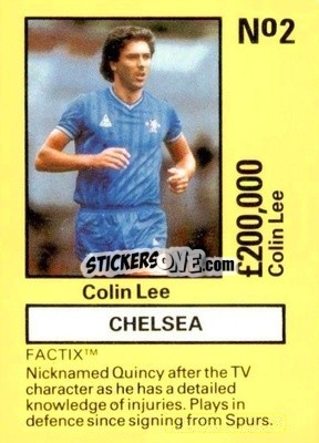 Sticker Colin Lee - Emlyn Hughes' Team Tactix 1987
 - BOSS LEISURE
