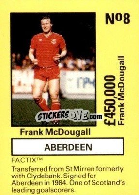Sticker Frank McDougall - Emlyn Hughes' Team Tactix 1987
 n. AB8 - BOSS LEISURE
