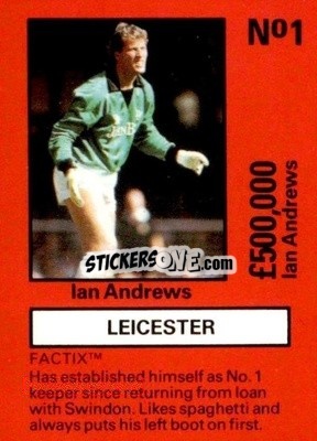 Sticker Ian Andrews - Emlyn Hughes' Team Tactix 1987
 - BOSS LEISURE
