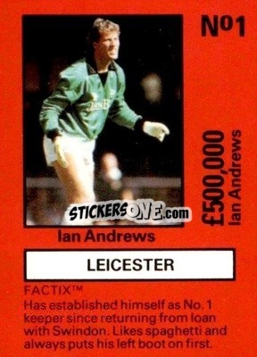 Cromo Ian Andrews - Emlyn Hughes' Team Tactix 1987
 - BOSS LEISURE
