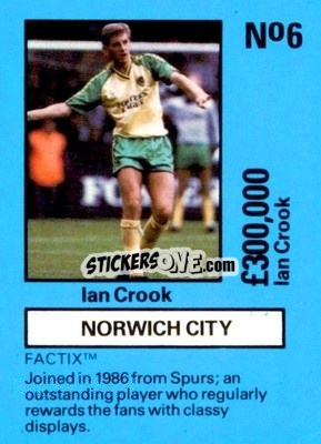 Cromo Ian Crook - Emlyn Hughes' Team Tactix 1987
 - BOSS LEISURE
