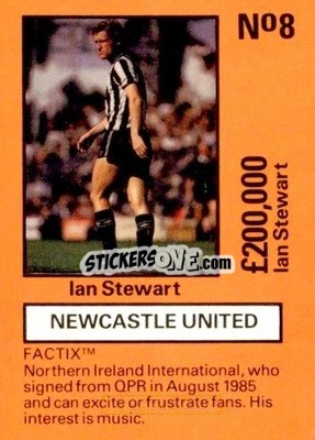 Sticker Ian Stewart - Emlyn Hughes' Team Tactix 1987
 - BOSS LEISURE
