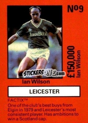 Sticker Ian Wilson - Emlyn Hughes' Team Tactix 1987
 - BOSS LEISURE
