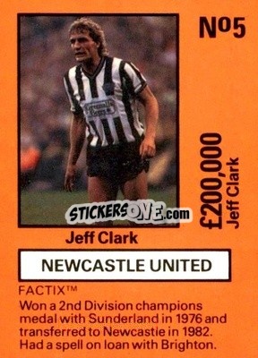 Sticker Jeff Clarke - Emlyn Hughes' Team Tactix 1987
 - BOSS LEISURE
