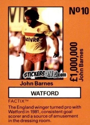 Sticker John Barnes - Emlyn Hughes' Team Tactix 1987
 - BOSS LEISURE
