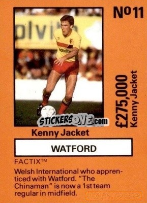 Sticker Kenny Jackett - Emlyn Hughes' Team Tactix 1987
 - BOSS LEISURE
