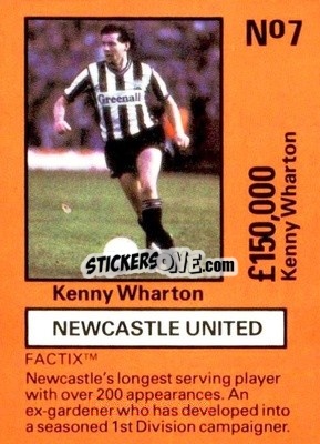 Sticker Kenny Wharton - Emlyn Hughes' Team Tactix 1987
 n. NU7 - BOSS LEISURE
