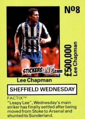 Sticker Lee Chapman - Emlyn Hughes' Team Tactix 1987
 n. SW8 - BOSS LEISURE
