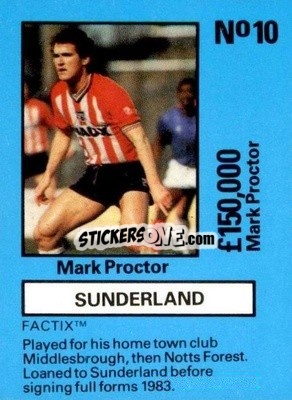 Cromo Mark Proctor - Emlyn Hughes' Team Tactix 1987
 n. SU10 - BOSS LEISURE
