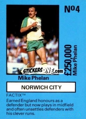 Sticker Mike Phelan - Emlyn Hughes' Team Tactix 1987
 n. NC4 - BOSS LEISURE

