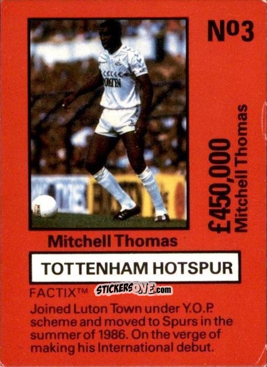 Figurina Mitchell Thomas - Emlyn Hughes' Team Tactix 1987
 n. TH3 - BOSS LEISURE
