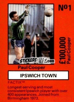 Sticker Paul Cooper - Emlyn Hughes' Team Tactix 1987
 n. IT1 - BOSS LEISURE
