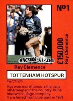 Sticker Ray Clemence - Emlyn Hughes' Team Tactix 1987
 n. TH1 - BOSS LEISURE
