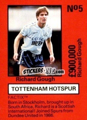 Sticker Richard Gough - Emlyn Hughes' Team Tactix 1987
 - BOSS LEISURE
