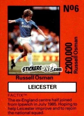 Cromo Russell Osman - Emlyn Hughes' Team Tactix 1987
 - BOSS LEISURE
