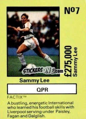 Sticker Sammy Lee - Emlyn Hughes' Team Tactix 1987
 n. QPR7 - BOSS LEISURE
