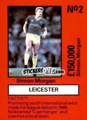 Cromo Simon Morgan - Emlyn Hughes' Team Tactix 1987
 - BOSS LEISURE
