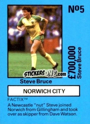 Sticker Steve Bruce - Emlyn Hughes' Team Tactix 1987
 - BOSS LEISURE
