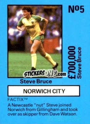 Cromo Steve Bruce - Emlyn Hughes' Team Tactix 1987
 - BOSS LEISURE
