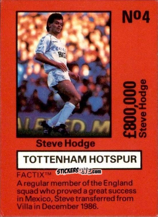Figurina Steve Hodge - Emlyn Hughes' Team Tactix 1987
 n. TH4 - BOSS LEISURE

