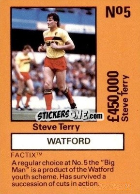 Sticker Steve Terry - Emlyn Hughes' Team Tactix 1987
 - BOSS LEISURE
