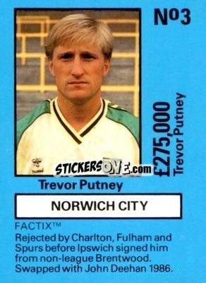 Sticker Trevor Putney - Emlyn Hughes' Team Tactix 1987
 - BOSS LEISURE
