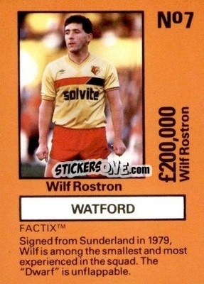 Figurina Wilf Rostron - Emlyn Hughes' Team Tactix 1987
 n. W7 - BOSS LEISURE
