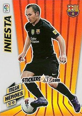 Sticker Iniesta - Liga BBVA 2012-2013. Megacracks n. 370 - Panini