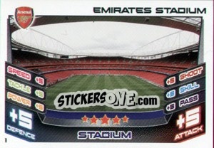 Sticker Emirates Stadium - English Premier League 2012-2013. Match Attax n. 1 - Topps