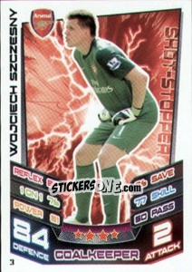 Sticker Wojciech Szczesny - English Premier League 2012-2013. Match Attax n. 3 - Topps
