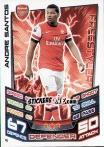 Sticker Andre Santos - English Premier League 2012-2013. Match Attax - Topps