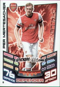 Sticker Per Mertesacker - English Premier League 2012-2013. Match Attax n. 8 - Topps