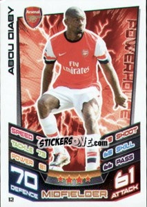 Sticker Abou Diaby - English Premier League 2012-2013. Match Attax n. 12 - Topps