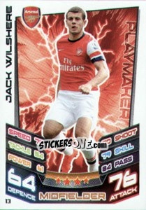 Sticker Jack Wilshere - English Premier League 2012-2013. Match Attax - Topps