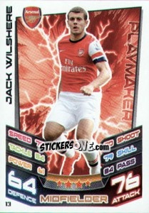 Sticker Jack Wilshere - English Premier League 2012-2013. Match Attax n. 13 - Topps