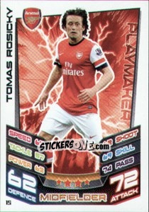 Cromo Tomas Rosicky - English Premier League 2012-2013. Match Attax - Topps